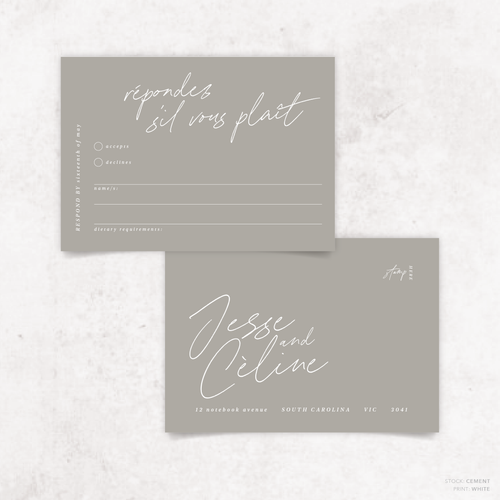 Before Sunrise: Wedding RSVP Card