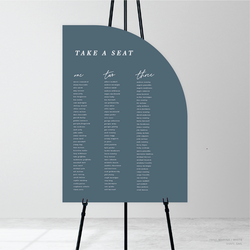 Before Sunrise: Wedding Seating Chart