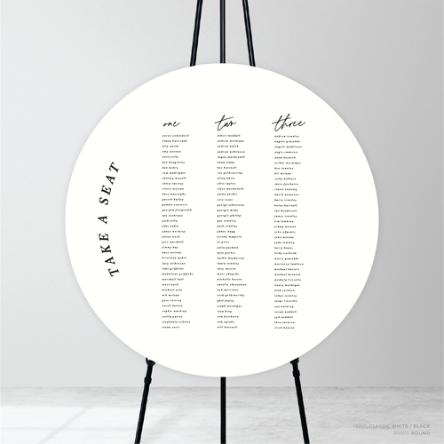 Before Sunrise: Wedding Seating Chart
