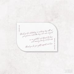 Before Sunrise: Wedding Thank You Card