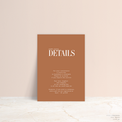 Claire: Wedding Info Card