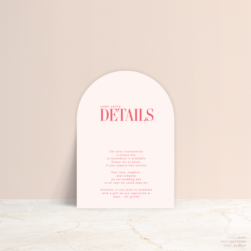 Claire: Wedding Info Card