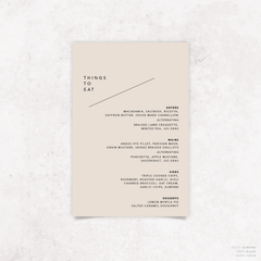 Cosmopolitan: Wedding Menu