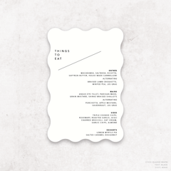 Cosmopolitan: Wedding Menu