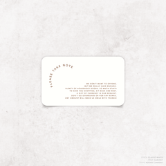 Cosmopolitan: Wedding Note Card