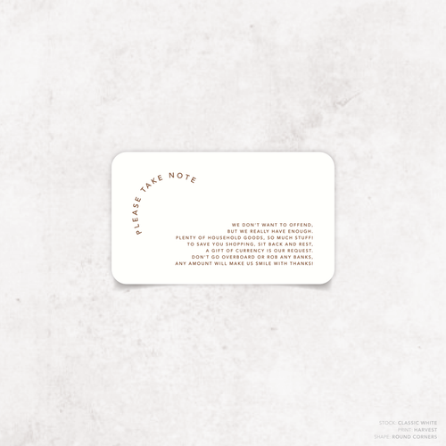 Cosmopolitan: Wedding Note Card