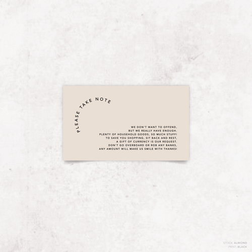 Cosmopolitan: Wedding Note Card