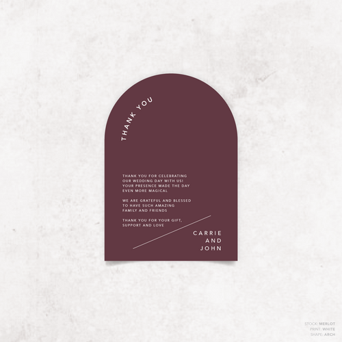 Cosmopolitan: Wedding Thank You Card