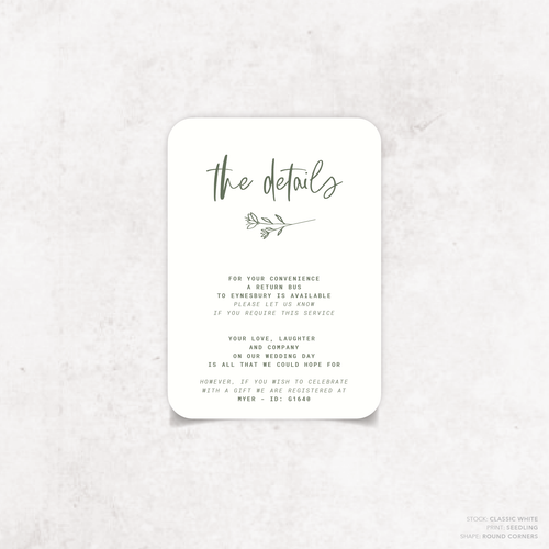 Daisuki: Wedding Info Card