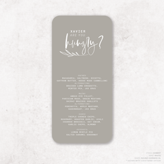 Daisuki: Wedding Menu