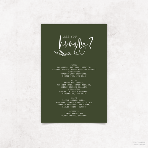 Daisuki: Wedding Menu