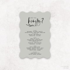 Daisuki: Wedding Menu