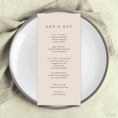 Ferris Wheel: Wedding Menu
