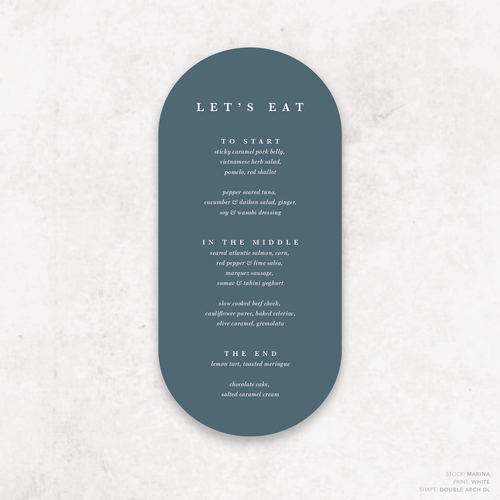 Ferris Wheel: Wedding Menu