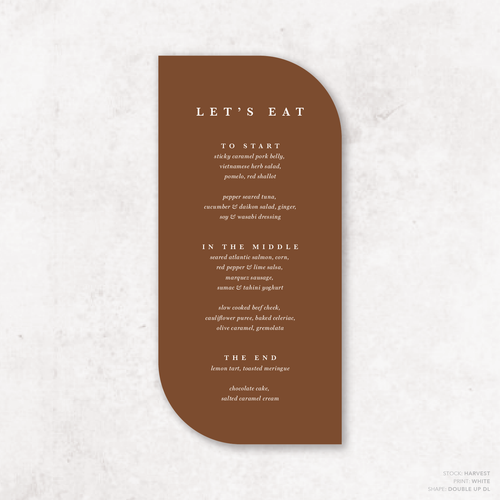 Ferris Wheel: Wedding Menu