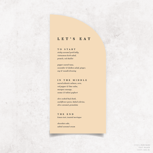 Ferris Wheel: Wedding Menu