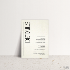 First Date: Wedding Info Card