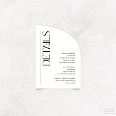 First Date: Wedding Info Card