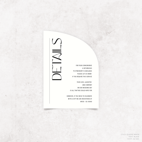 First Date: Wedding Info Card