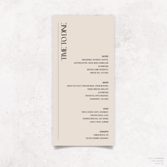 First Date: Wedding Menu Card