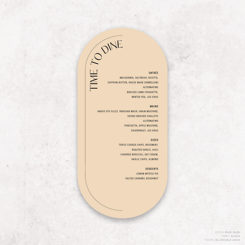 First Date: Wedding Menu Card