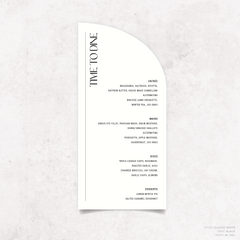 First Date: Wedding Menu Card