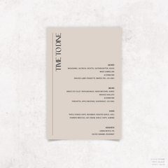 First Date: Wedding Menu Card