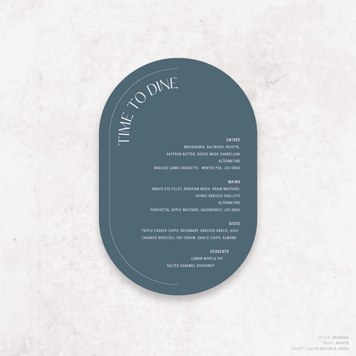 First Date: Wedding Menu Card