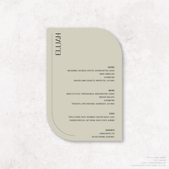 First Date: Wedding Menu Card