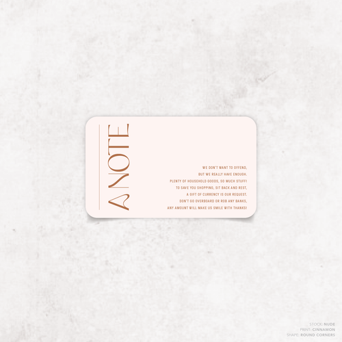 First Date: Wedding Note Card