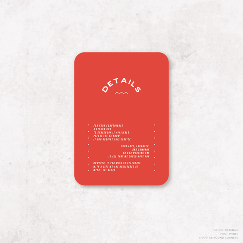 Galway Girl: Wedding Info Card