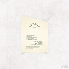 Galway Girl: Wedding Info Card