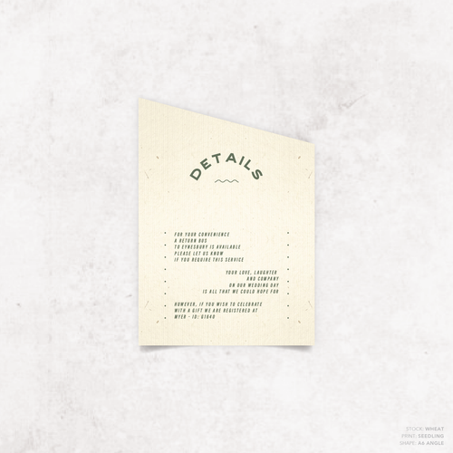 Galway Girl: Wedding Info Card