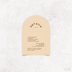 Galway Girl: Wedding Info Card