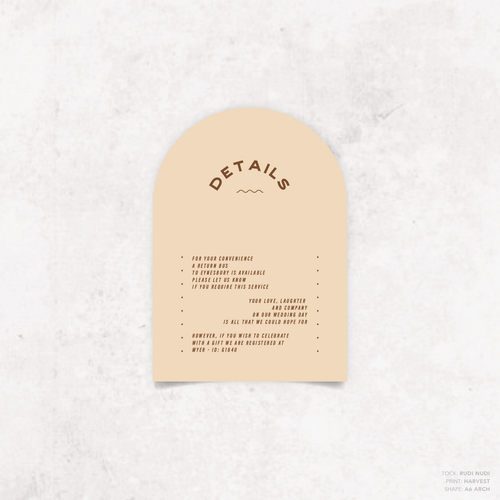 Galway Girl: Wedding Info Card