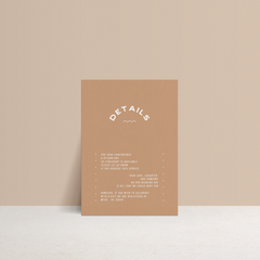 Galway Girl: Wedding Info Card