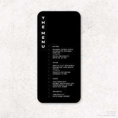 Galway Girl: Wedding Menu