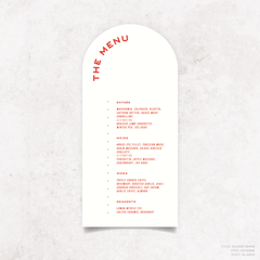 Galway Girl: Wedding Menu