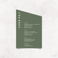 Galway Girl: Wedding Menu