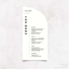 Galway Girl: Wedding Menu