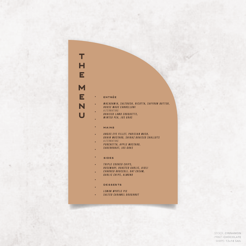 Galway Girl: Wedding Menu