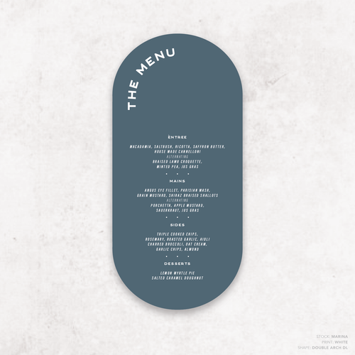Galway Girl: Wedding Menu