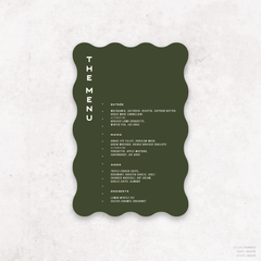 Galway Girl: Wedding Menu