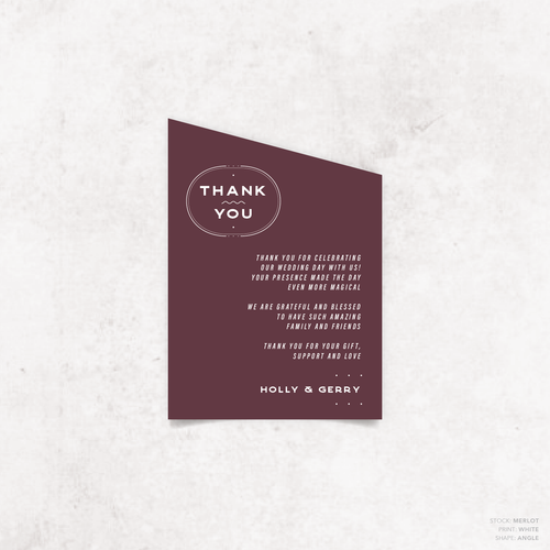 Galway Girl: Wedding Thank You Card