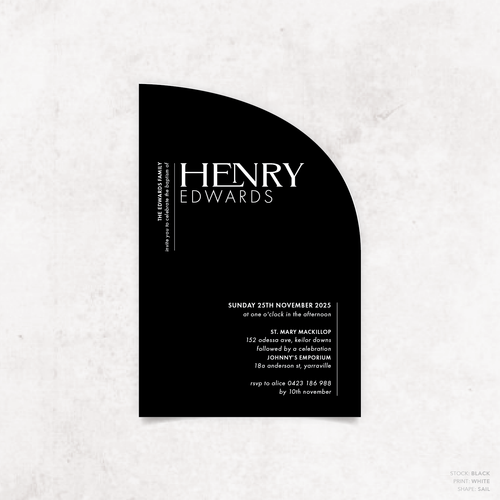 Henry: Baptism Invitation + Birthday Invitation