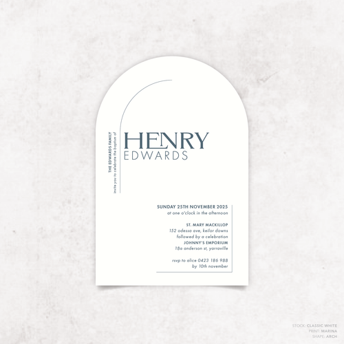 Henry: Baptism Invitation + Birthday Invitation