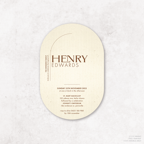 Henry: Baptism Invitation + Birthday Invitation