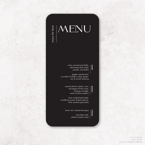 Henry: Baptism Menu Card