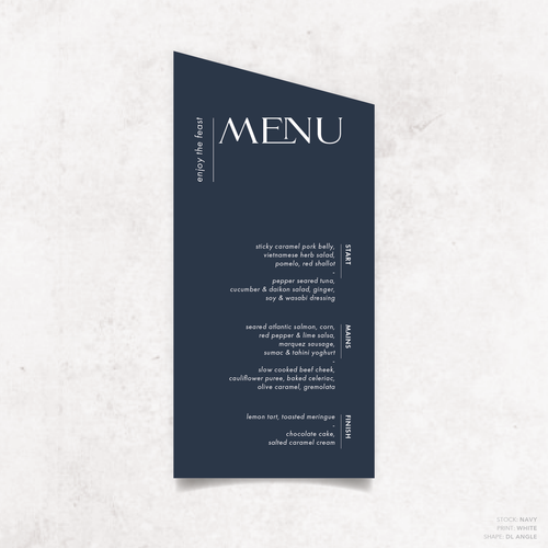 Henry: Baptism Menu Card