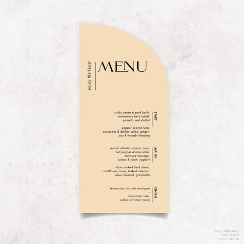 Henry: Baptism Menu Card